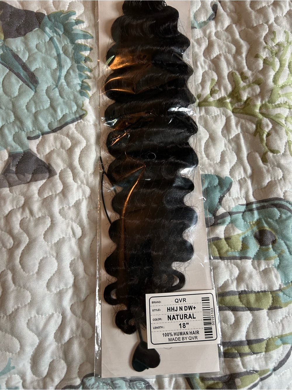 18" Deep Wave Human Hair Extension - Natural Black
